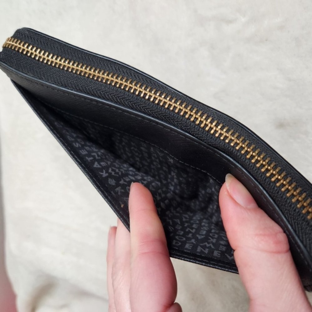 SOLD ๐ Kate Spade Black Leather Continental Zippered Wallet - Picture 14 of 16